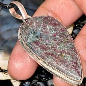 Ruby in Kyanite Pendant 2 1/2”